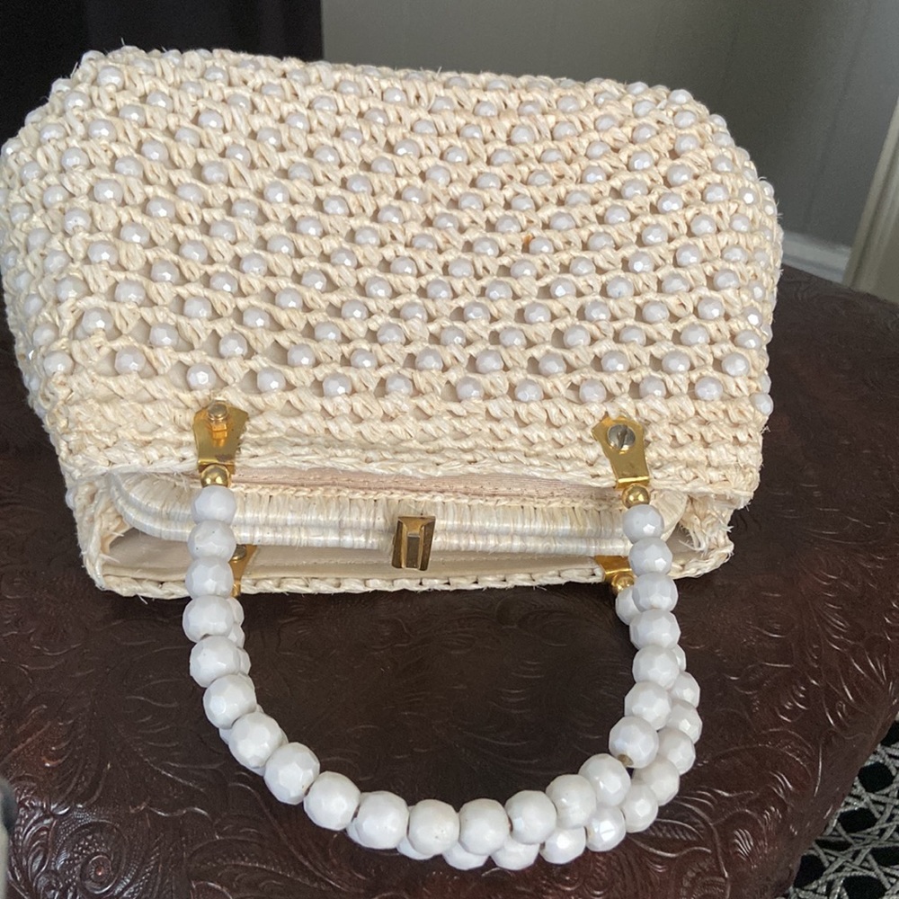 Retro Kandy Vintage, 1960 Italian Raffia Hand Bag View 4